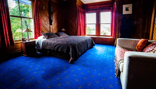 The Blue Room bedroom, luxury accommodation in Takaka